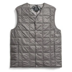 Taion V Neck Button Down Vest Grey