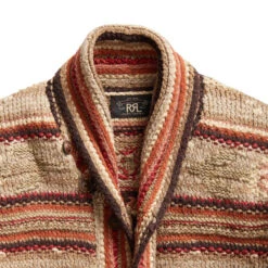 RRL By Ralph Lauren Shawl Cardigan Tan Multi -Cheap Costume Store 25854 3