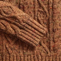 RRL By Ralph Lauren Cable Turtleneck Pullover Knit Tan Donegal Multi -Cheap Costume Store 27231 4