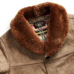 RRL By Ralph Lauren Shearling-Collar Leather Jacket Natural / Tan -Cheap Costume Store 28617 4