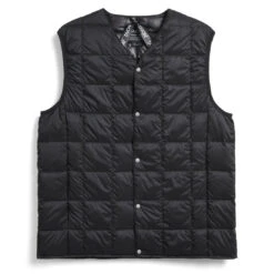 Taion V Neck Button Down Vest Black