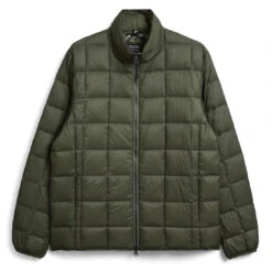 Taion Hi Neck W-Zip Down Jacket D. Olive