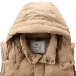 Woolrich Aleutian Detachable Hood Vest Gold Khaki -Cheap Costume Store 29020 4