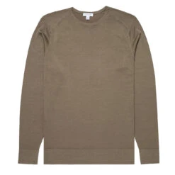 Sunspel Merino Crew Neck Knit Caper
