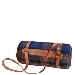 Pendleton Motor Robe With Leather Carrier Shelter Bay Plaid