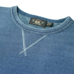RRL By Ralph Lauren L/S Double V Sweater Washed Blue Indigo -Cheap Costume Store RRL By Ralph Lauren LS Double V Hood Sweater Washed BLue Indigo 15549 3