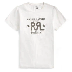Front Page 5 RRL By Ralph Lauren Graphic Logo T-Shirt Paper White