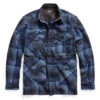 RRL By Ralph Lauren Plaid Wool Cotton Overshirt Dark Blue / Blue
