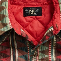 RRL By Ralph Lauren Quilted Jacquard Overshirt Red / Multi -Cheap Costume Store RRL by Ralph Lauren Quilted Jacquard Overshirt Red Multi 3