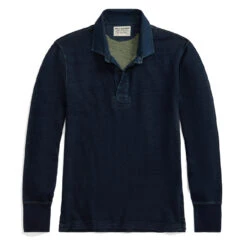 RRL By Ralph Lauren Indigo French Terry Rugby Shirt Indigo