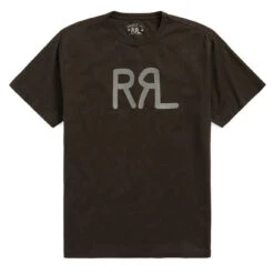 RRL By Ralph Lauren Logo Jersey T-Shirt Faded Black Canvas