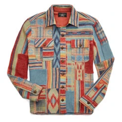 RRL By Ralph Lauren Patchwork Workshirt Jumper Rust Multi