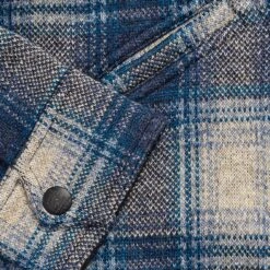 RRL By Ralph Lauren Plaid Wool-Cashmere Workshirt Jumper Blue Multi -Cheap Costume Store RRLbyRalphLaurenPlaidWool CashmereWorkshirtJumperBlueMulti 3