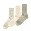 Rototo Organic Daily 3 Pack Ribbed Ecru / Gray -Cheap Costume Store RoToTo Organic Daily 3 Pack Ribbed Ecru Grey 01