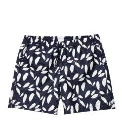 Sunspel X Rosie McGuinness Swim Shorts Navy / Ecru Leaf