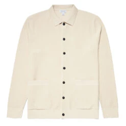 Sunspel Knitted Jacket Ecru