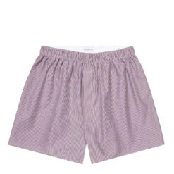 Sunspel Poplin Boxer Shorts Port / White Bar Stripe