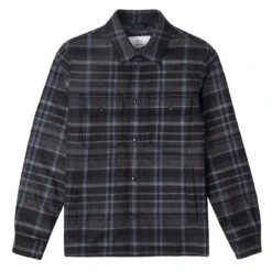 Woolrich Alaskan Wool Check Overshirt Blue Check