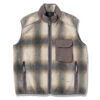 And Wander Check Boa Vest Grey -Cheap Costume Store check boa vest